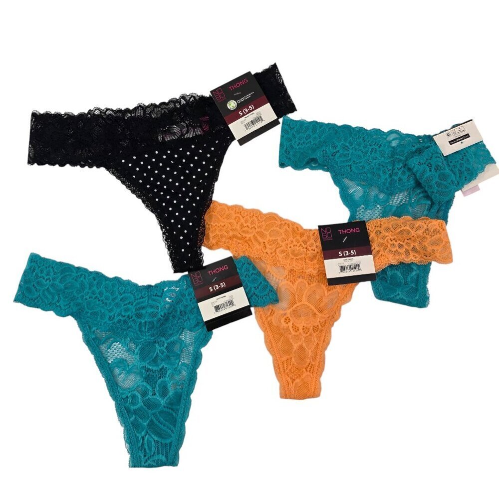 No Boundaries 4 Pack Lace Micro Thong Panties – Size Small (3-5) NWT